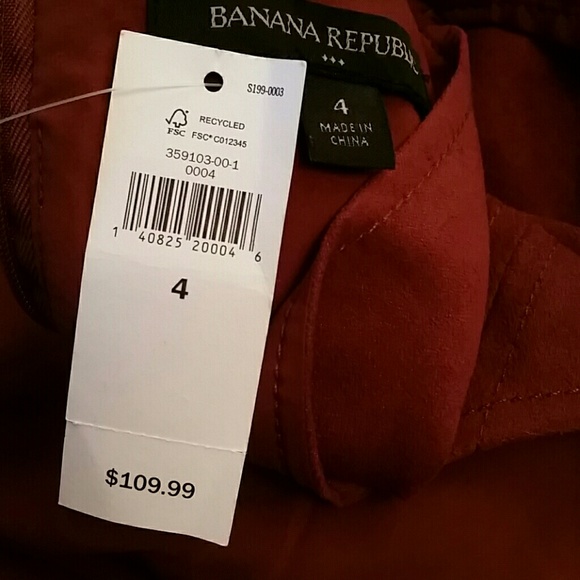 ❤ Banana Republic Red Vegan Suede Sleeveless Dress - Picture 7 of 8